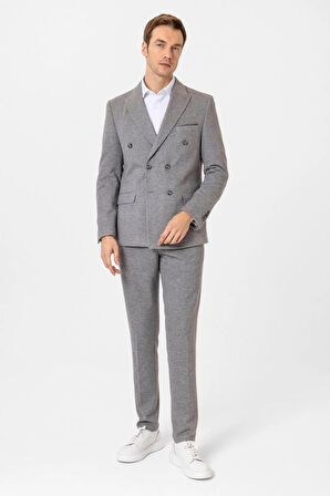 Slim Kalıp Desenli Takım Elbise