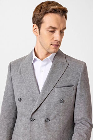 Slim Kalıp Desenli Takım Elbise