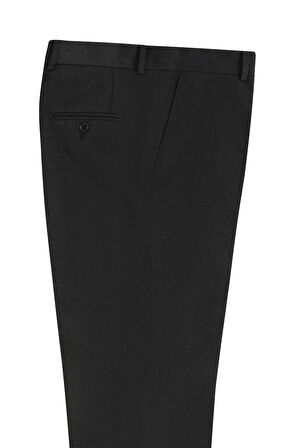 Siyah Regular Desenli Kumaş Pantolon