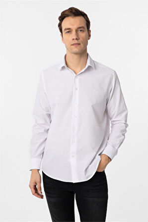 Siyah Slim Fit Düz Klasik Yaka Gömlek