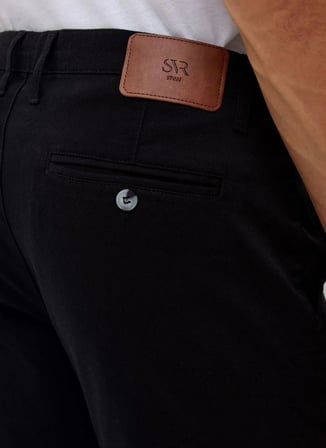 Süvari Siyah Erkek Slim Fit Armürlü Pantolon PN2020500683