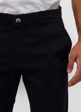 Süvari Siyah Erkek Slim Fit Armürlü Pantolon PN2020500683