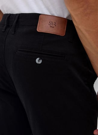 Süvari Siyah Erkek Slim Fit Armürlü Pantolon PN2020500683