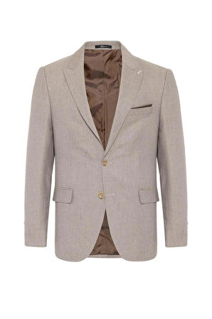 Slimfit Desenli Takım Elbise