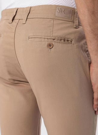 Süvari Bej Erkek Slim Fit Armürlü Pantolon PN2020500684