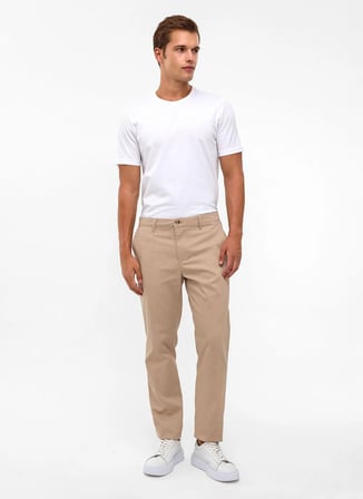 Süvari Bej Erkek Regular Fit Armürlü Pantolon PN2020500685