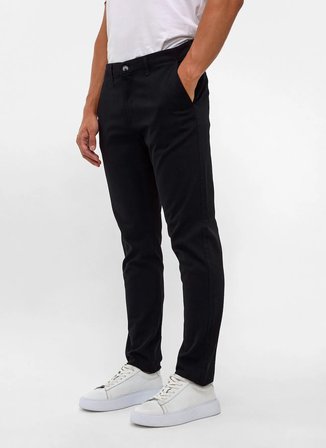 Süvari Siyah Erkek Slim Fit Armürlü Pantolon PN2020500686