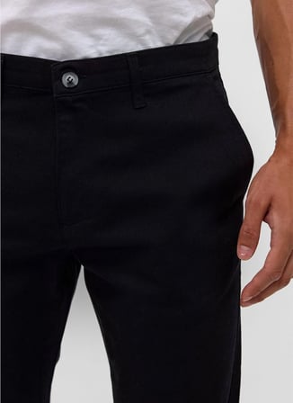 Süvari Siyah Erkek Slim Fit Armürlü Pantolon PN2020500686