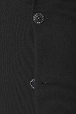 Siyah Slim Fit Sivri Yaka 6 Drop Ceket
