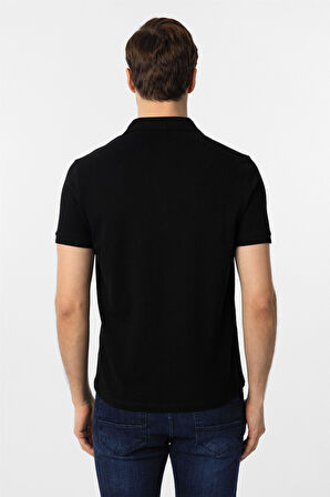 Siyah Slim Fit Düz Polo Yaka Tişört