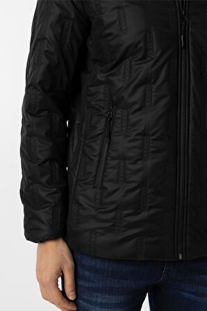 Siyah Slim Kapitone Mont