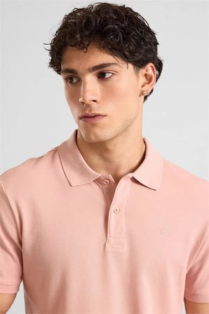 Gül Kurusu Regular Düz Baskısız Pike Düğmeli Polo Yaka Tişört