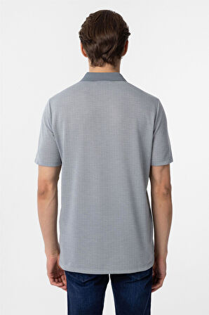 Gri Regular Armürlü Polo Yaka Tişört