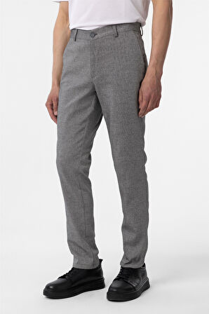 Siyah Regular Armürlü Kanvas Pantolon