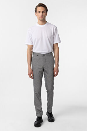 Siyah Regular Armürlü Kanvas Pantolon