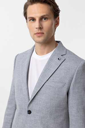 Mavi Slim Fit Düz Mono Yaka 6 Drop Ceket