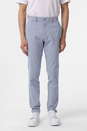 Mavi Slim Fit Armürlü Kanvas Pantolon