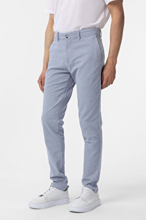 Mavi Slim Fit Armürlü Kanvas Pantolon