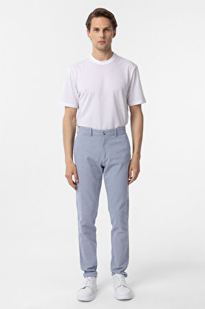 Mavi Slim Fit Armürlü Kanvas Pantolon