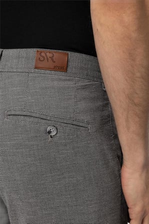 Koyu Gri Slim Fit Armürlü Kanvas Pantolon