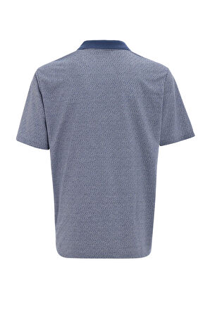 Lacivert Regular Desenli Polo Yaka Tişört