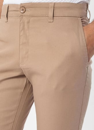 Süvari Bej Erkek Slim Fit Armürlü Pantolon PN2020500700