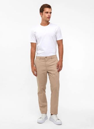 Süvari Bej Erkek Regular Fit Armürlü Pantolon PN2020500701