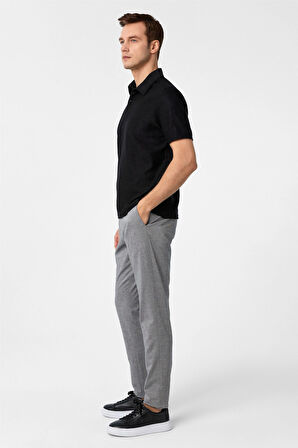 Siyah Regular Düz Polo Yaka Tişört