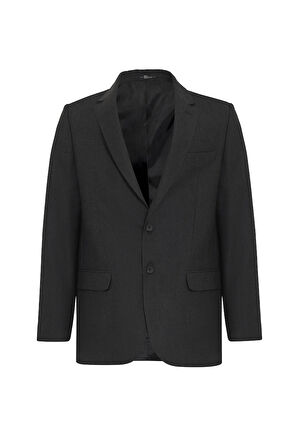 Siyah Regular Desenli Mono Yaka 4 Drop Klasik Takım Elbise