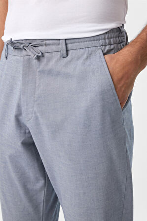 Buz Mavi Slim Fit Armürlü Jogger Pantolon