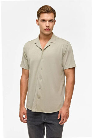 Beyaz Slim Fitilli Apaş Yaka Gömlek