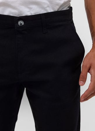 Süvari Siyah Erkek Slim Fit Armürlü Pantolon PN2020500712