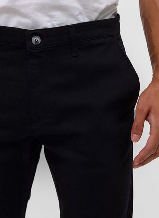 Süvari Siyah Erkek Slim Fit Armürlü Pantolon PN2020500712