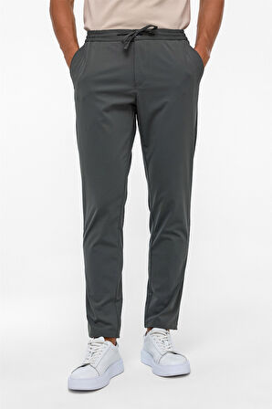 Koyu Haki Slim Armürlü Jogger Pantolon