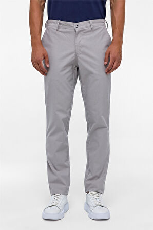 Gri Regular Armürlü Pantolon