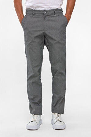 Siyah Regular Armürlü Pantolon