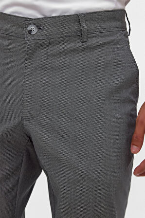 Siyah Regular Armürlü Pantolon