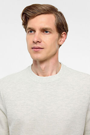 Yeşil Regular Armürlü Bisiklet Yaka Tişört