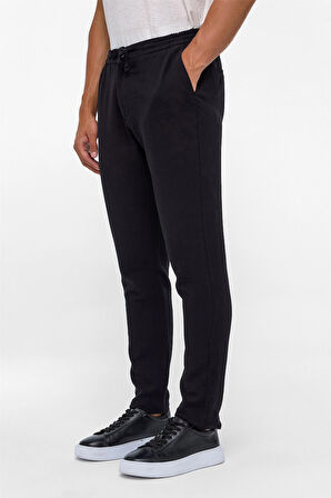 Siyah Slim Düz Jogger Pantolon
