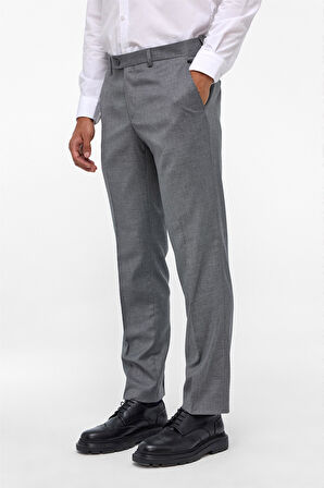 Antrasit Regular Armürlü Kumaş Pantolon