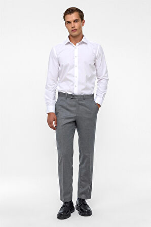 Antrasit Regular Armürlü Kumaş Pantolon