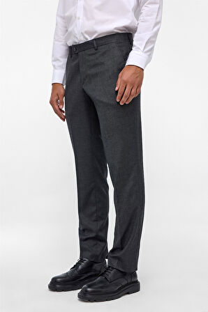 Siyah Regular Armürlü Pantolon