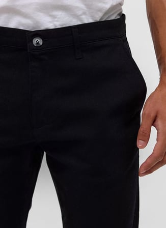 Süvari Siyah Erkek Slim Fit Armürlü Pantolon PN2020500710