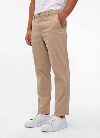 Süvari Bej Erkek Regular Fit Armürlü Pantolon PN2020500711