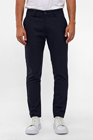 Lacivert Slim Desenli Pantolon