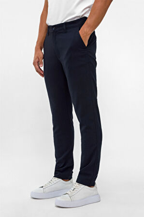 Lacivert Slim Desenli Pantolon