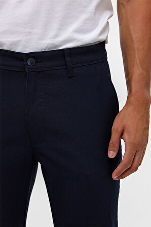 Lacivert Slim Desenli Pantolon