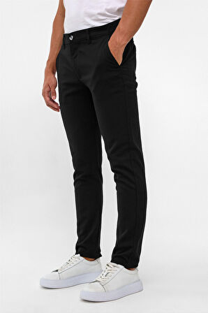 Siyah Slim Desenli Pantolon