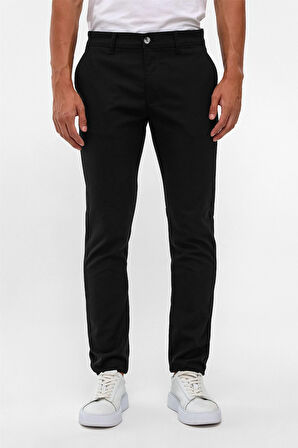Siyah Slim Desenli Pantolon