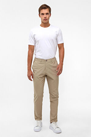 Bej Slim Düz Jogger Pantolon